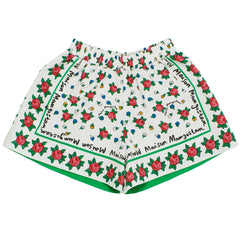 The Mumbai Short from Maison Mangostan in white is a fresh cotton short with a floral all-over print.