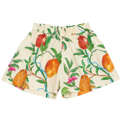 The Passion Fruit Short from Maison Mangostan is a fresh cotton short with a vibrant passion fruit all-over print.