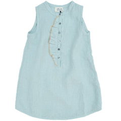 Ruffle Dress from Long Live the Queen. This sleeveless dress features a charming button-down front with ruffle detail