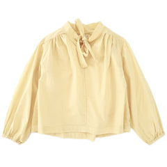 The Bow Blouse from Long Live the Queen. This tie-neck blouse features a relaxed fit, billowy sleeves with elastic cuffs.