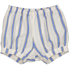 The Pablo Shorts from MarMar Copenhagen. Soft, lightweight shorts with blue and cream stripes.