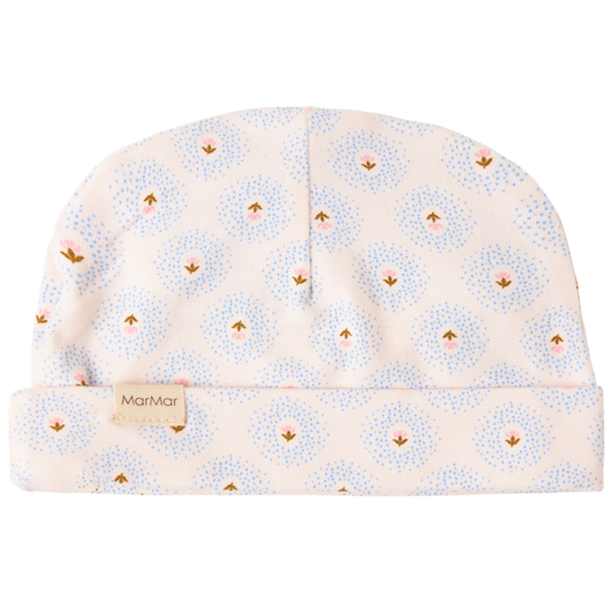 The Aiko Hat from MarMar Copenhagen. Small hat for newborns with a brim that can be folded up or down. 