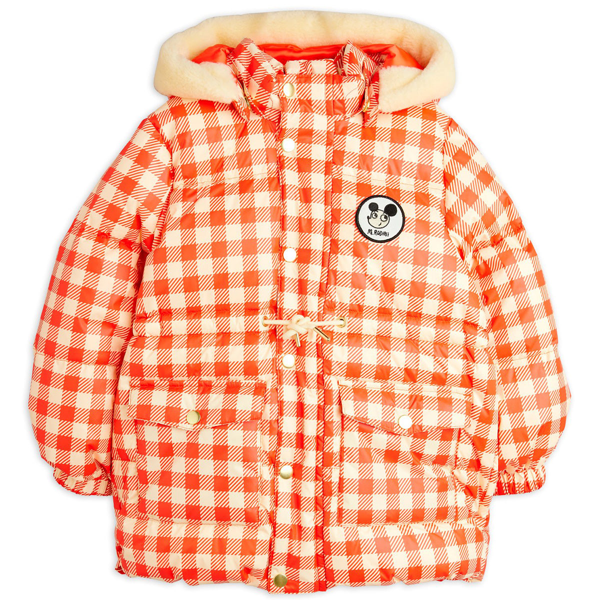The Ritzratz Gingham Heavy Puffer Jacket from Mini Rodini with an all over Gingham print.