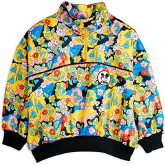 The Ritzratz Half Zip Sweatshirt from Mini Rodini. Sweatshirt with colorful floral print and embroidered Ritzratz patch.