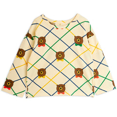 The Bear Check Long Sleeve Tee from Mini Rodini. Long sleeve T-shirt in an all over bear check pattern.