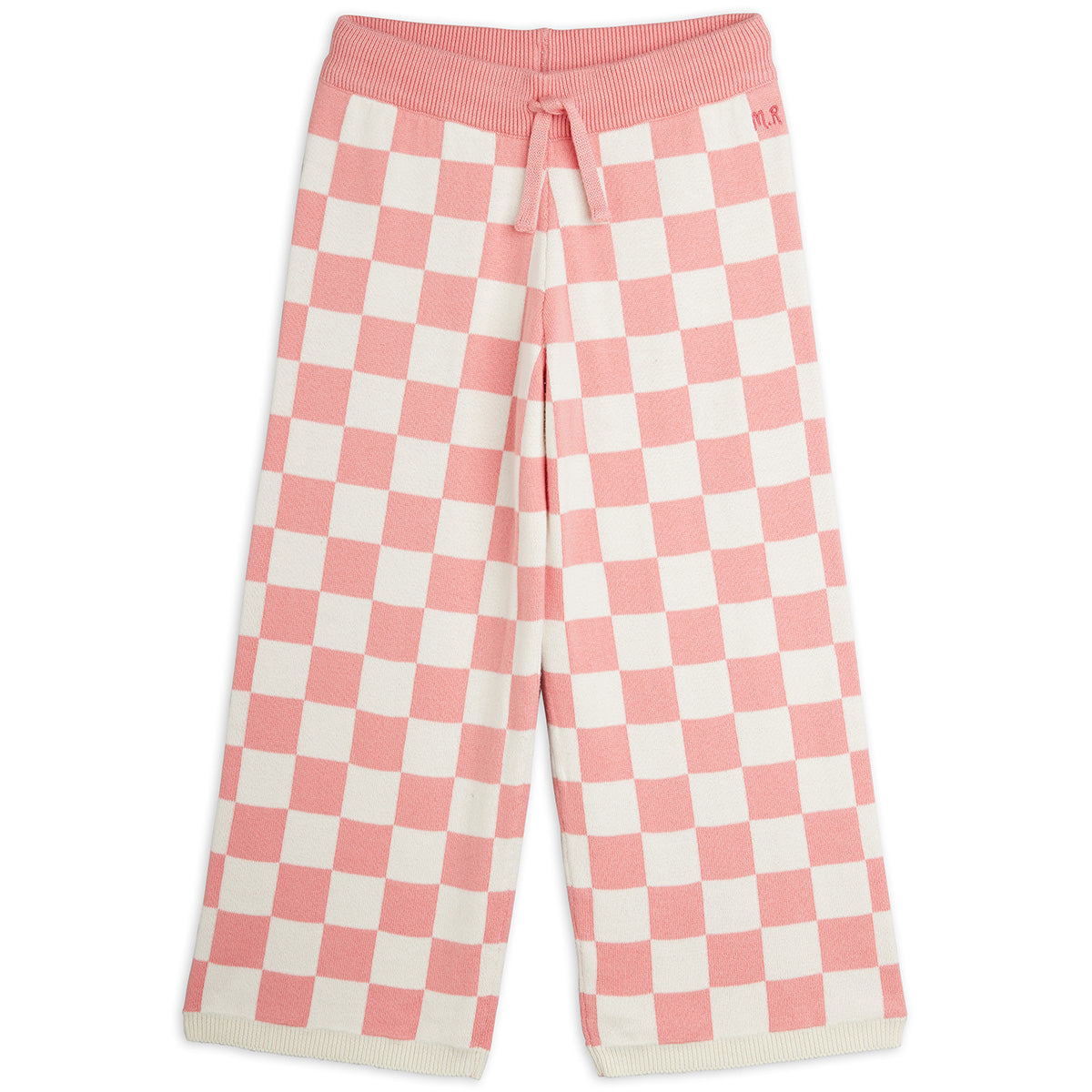Mini Rodini The Chess Check Knitted Pants organic cotton with check pattern and drawstring waist