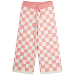Mini Rodini The Chess Check Knitted Pants organic cotton with check pattern and drawstring waist