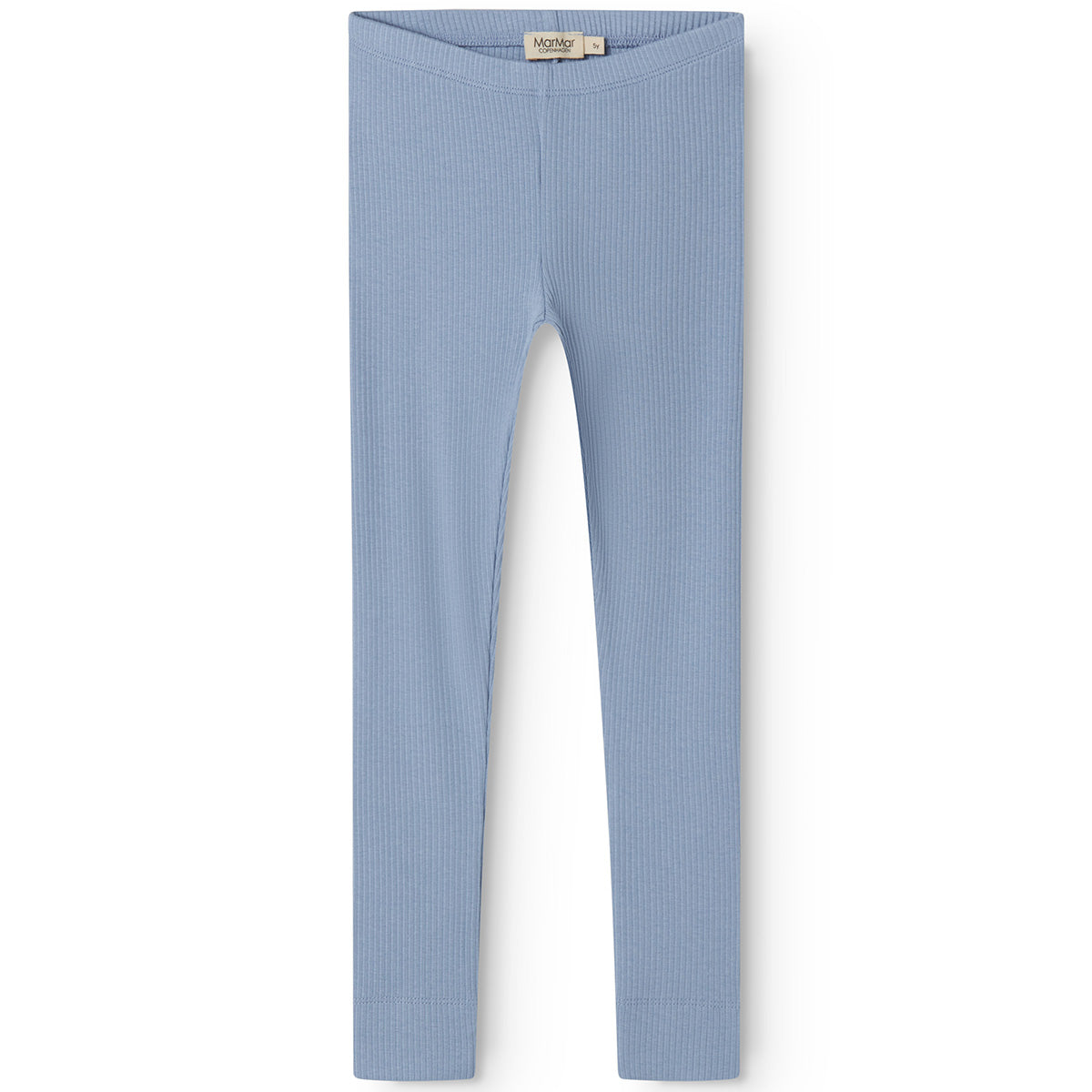 MarMar Copenhagen Leg leggings in blue ribbed cotton, soft stretch kids leggings with slim fit