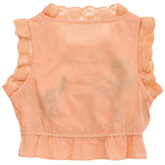 Birds Embroidered Ruffle Top