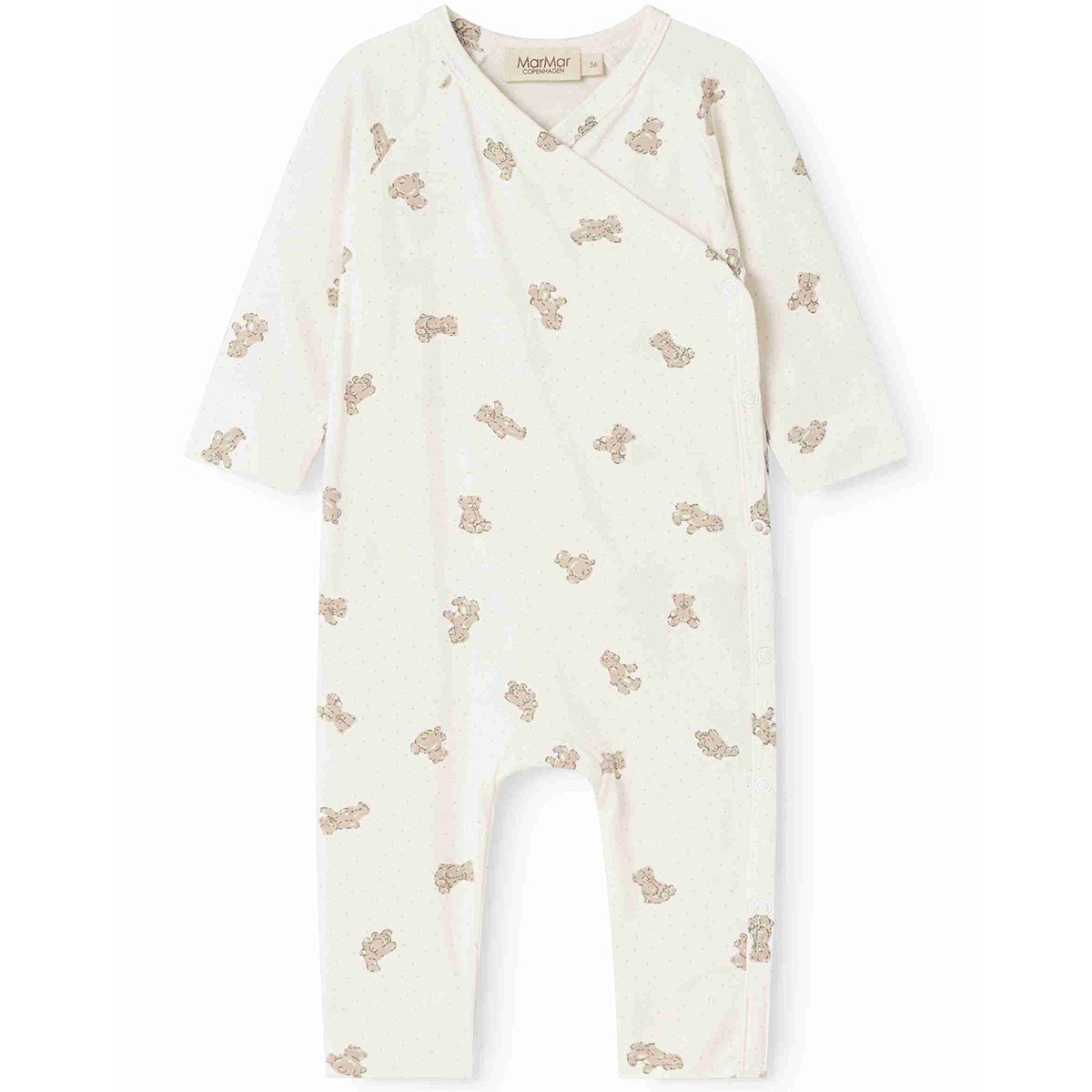 MarMar Copenhagen The Rulo Romper soft baby wrap romper with teddy bear print and snap buttons for everyday comfort