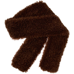Paade Mode Pooh Faux Fur Scarf in plush, soft chocolate brown faux fur wrapped for stylish winter neck coverage.