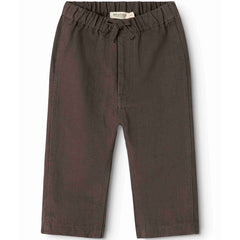 MarMar Copenhagen Polle Pants in dark brown with elastic drawstring waistband and relaxed fit
