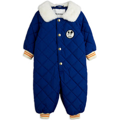Mini Rodini The Ritzratz Quilted Baby Overall with faux-fur collar and snap-button fastening