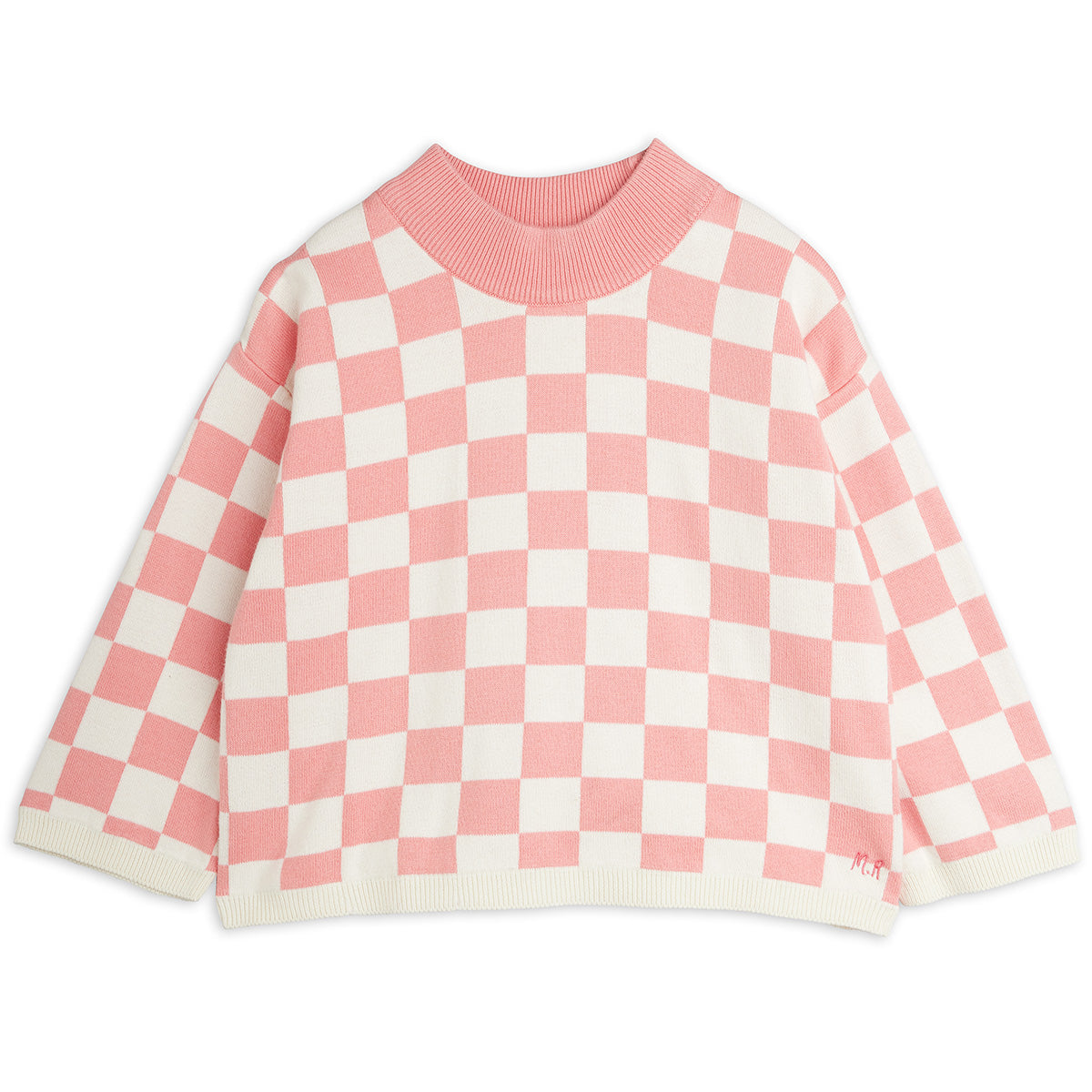 Mini Rodini The Chess Check Knitted Sweater organic cotton knit with check pattern and ribbed trims