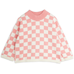 Mini Rodini The Chess Check Knitted Sweater organic cotton knit with check pattern and ribbed trims