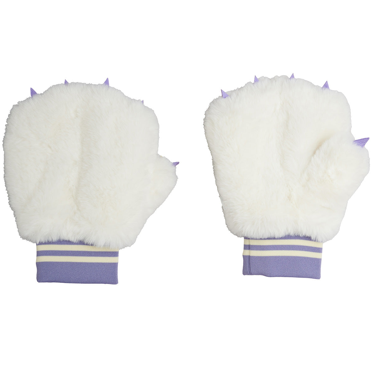 Faux Fur Mittens by Mini Rodini with claw appliqués and ribbed cuffs.