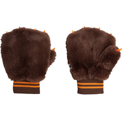 Faux Fur Mittens by Mini Rodini with claw appliqués and ribbed cuffs.