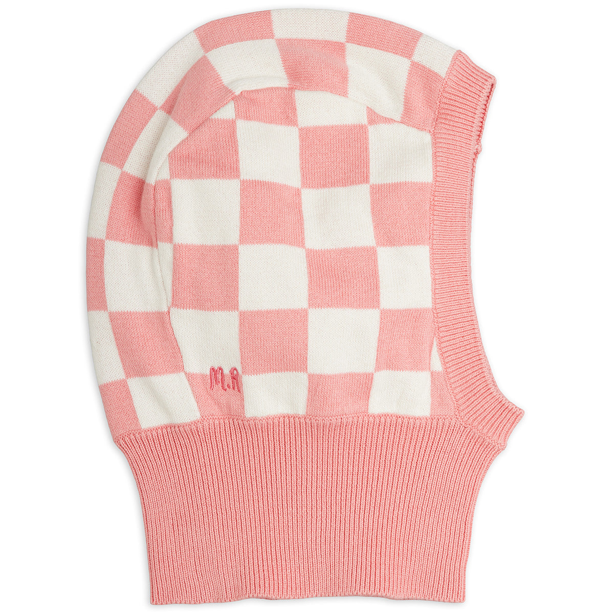 Mini Rodini The Chess Check Knitted Balaclava organic cotton with check pattern and ribbed opening
