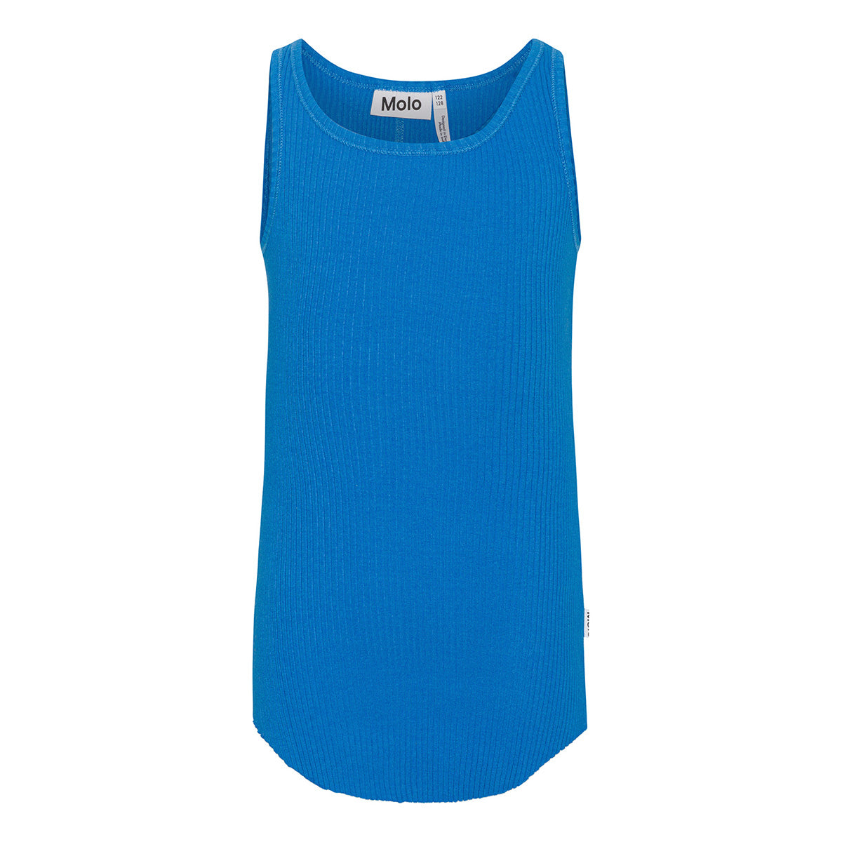 The Roberta Tank Top from Molo. Blue tank top in a soft, organic cotton in a stretchy rib knit