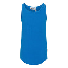 The Roberta Tank Top from Molo. Blue tank top in a soft, organic cotton in a stretchy rib knit