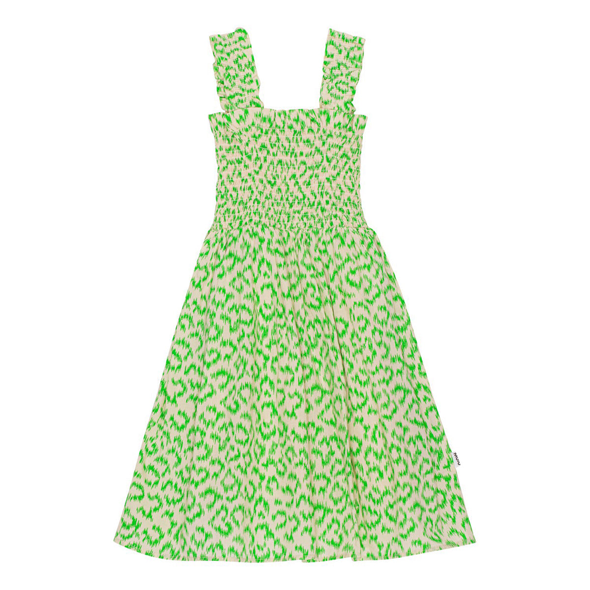 The Cippe Dress from Molo. Knee length dress in a green leopard print