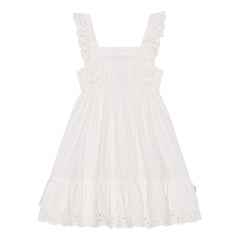 The Ceelos Dress from Molo. Knee length, white dress in organic cotton