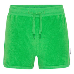 The Aliya Shorts from Molo. Sporty, green shorts in soft cotton terry