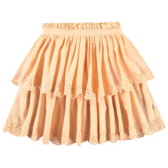 Brianna Skirt from Molo. A delightful tiered skirt with intricate eyelet embroidery along the scalloped edges.