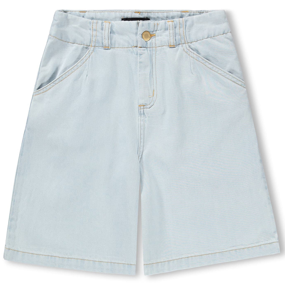 Alikami Shorts from Molo in light blue denim with button and zip closure, belt loops, and straight leg fit