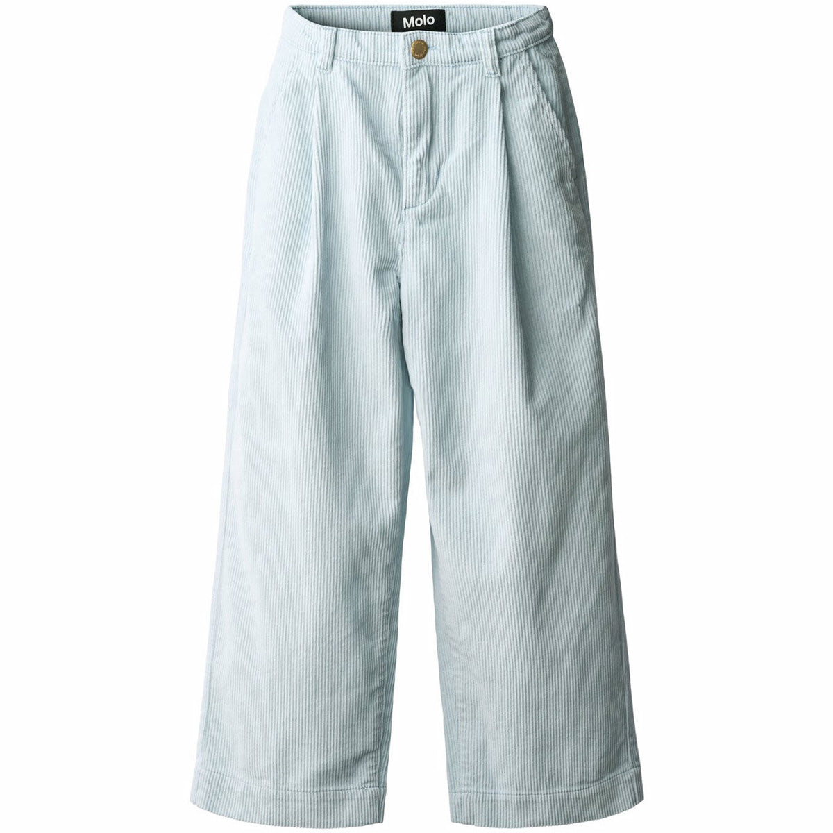 Alaine Pants from Molo. Made of cotton velvet in a loose fit. The pants are slightly high-waisted with wide legs and pleats at the front.