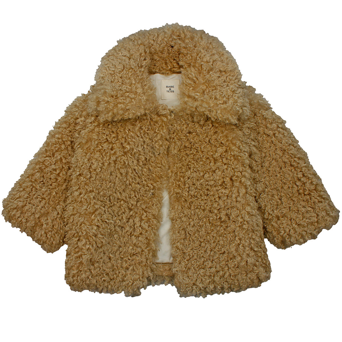 Babe & Tess The Eva Jacket teddy fleece with wide collar and long sleeves