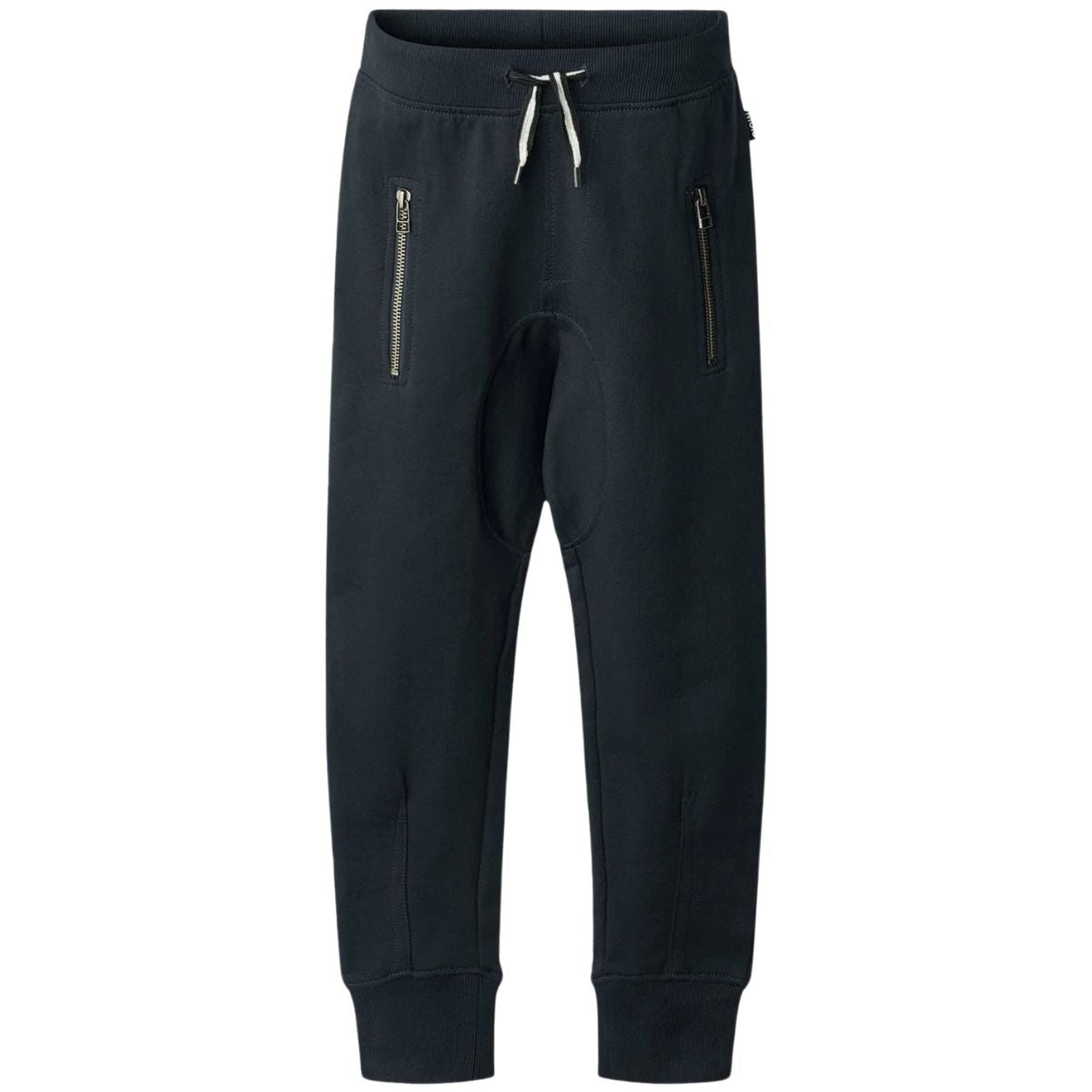 The Ashton Sweatpants from Molo in navy with zip pockets, drawstring waist and ribbed cuffs for everyday comfort.