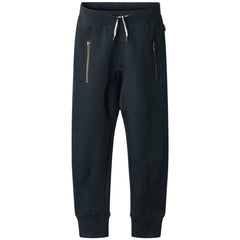 The Ashton Sweatpants from Molo in navy with zip pockets, drawstring waist and ribbed cuffs for everyday comfort.