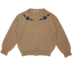Babe & Tess The Cardigan Babe knit cardigan with floral embroidery and button-up front