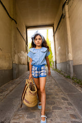 Iris Knitted Cotton Heart Shorts