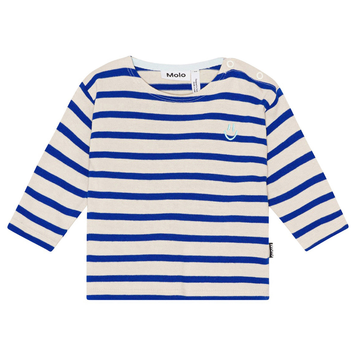 The Edarko Tee from Molo. Long sleeve, striped top for small children in soft, organic cotton.