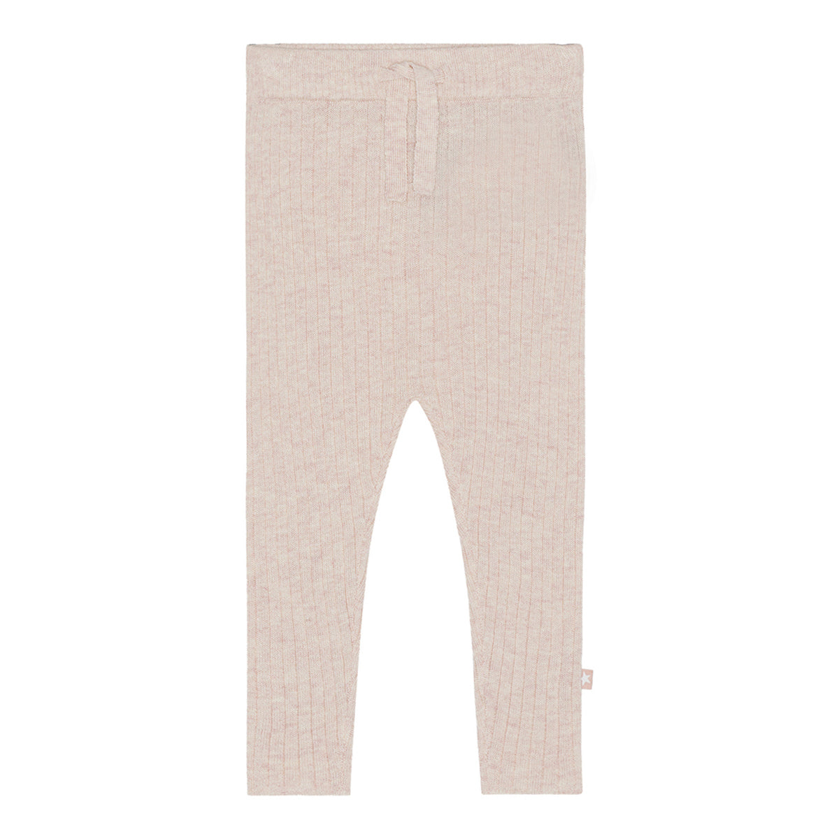 The Shadow Pants from Molo. Rose colored knit pants for small children in a soft viscose blend.