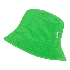 The Sage Bucket Hat from Molo. Green bucket hat in a soft cotton terry quality with turned down brim.