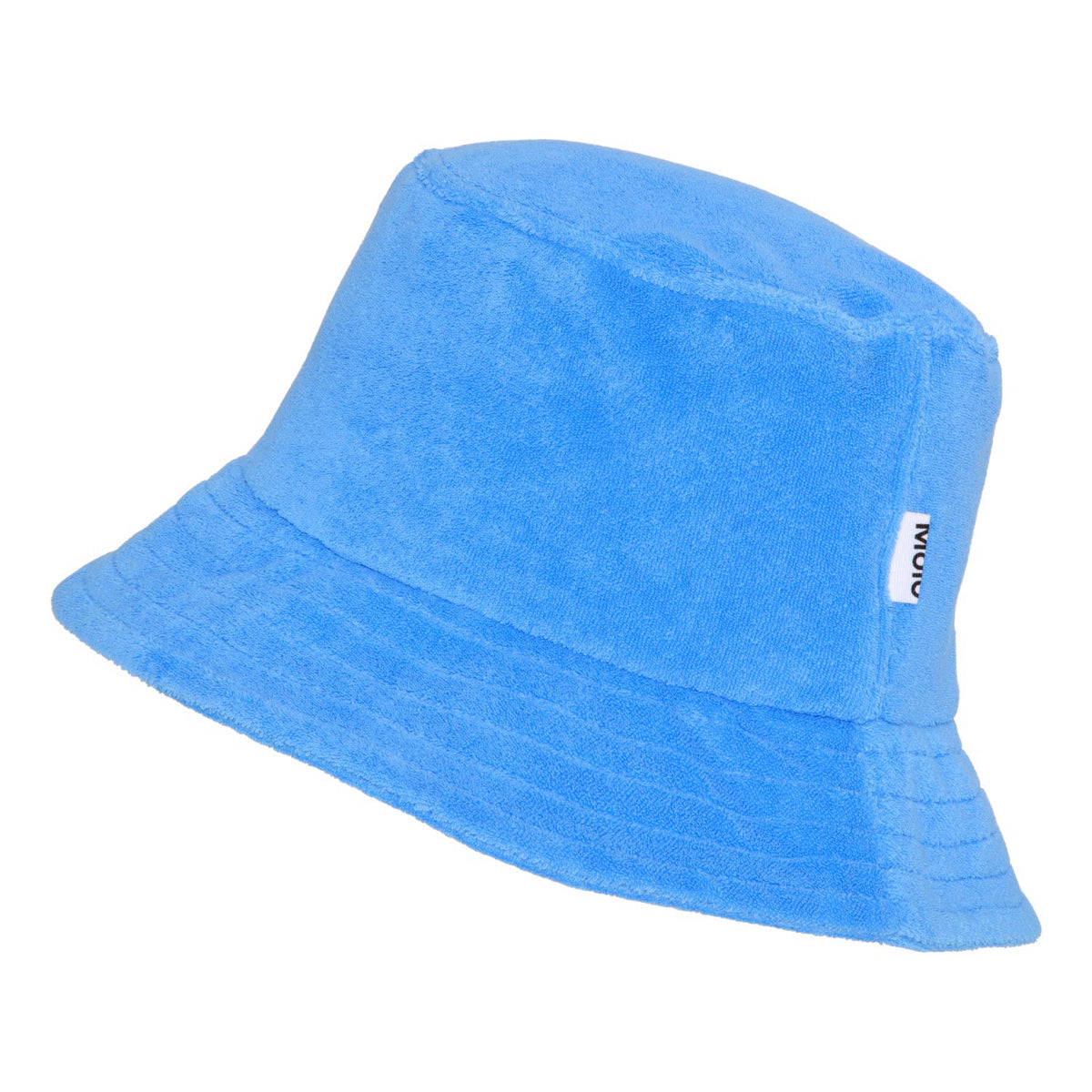 The Sage Bucket Hat from Molo. Blue bucket hat in a soft cotton terry quality with turned down brim.