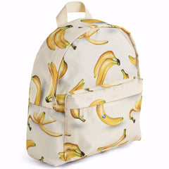 The Backpack from Molo. Featuring an eye-catching banana print on a neutral background.