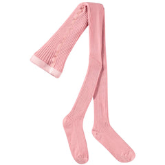 Rib Tights by Molo in pink with a soft ribbed knit and classic full-length design.
