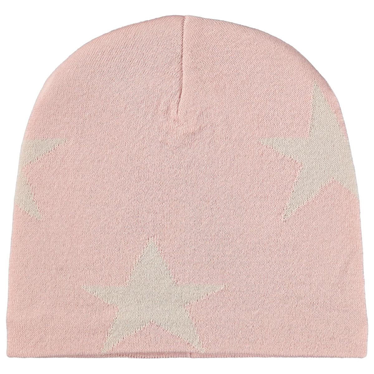 Colder Beanie by Molo pink knit kids beanie with all-over star pattern