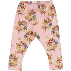 The Pale Rose Floral Baby Leggings from Christina Rohde with a beautiful floral print on a pastel pink background.