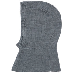 Balaclava by FUB in grey knit with snug fit and extended neck coverage.