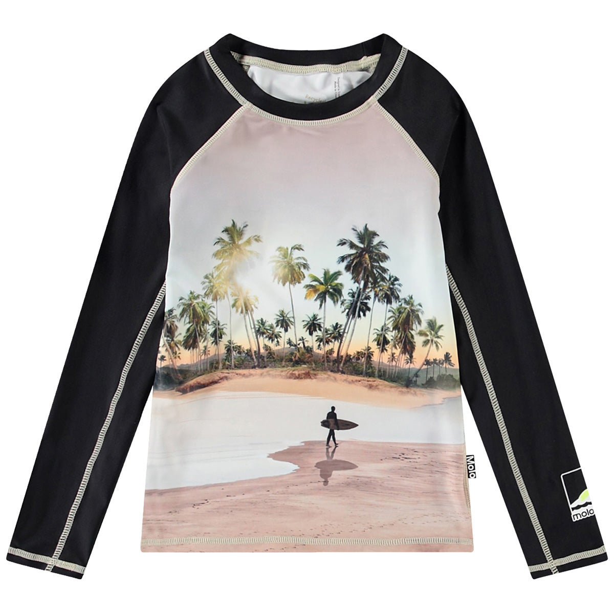 Neptune Long Sleeve Rashguard by Molo. Rashguard for active children made from recycled polyester with UV protection