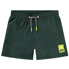 Niko Solid Swim Shorts from Molo. Sporty dark green swim shorts for active children in recycled nylon with UV protection.