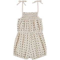 Flowers Terry Cloth Short Jumpsuit
