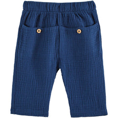 The Cotton Gauze Pants from Emile et Ida. Midnight blue cotton double gauze pants.