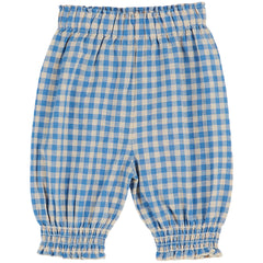 The Gingham Saroual from Emile et Ida. Blue and off-white cotton and Flex gingham sarouel.