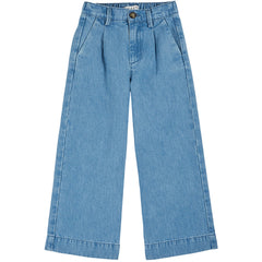 The Wide Leg Denim Pants from Emile et Ida. Light blue denim cotton canvas pants. Straight-leg, thigh-high.